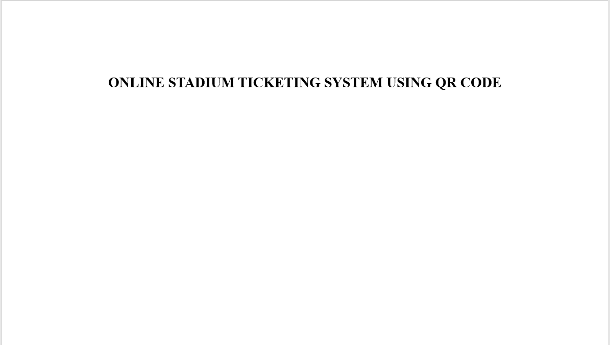 Online Stadium Ticketing System using QR Code